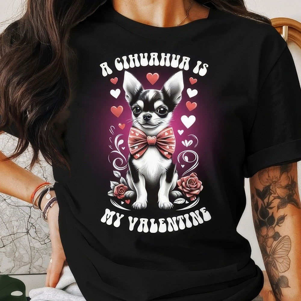 A Chihuahua Is My Valentine Shirt Chihuahua Lovers Cute T-Shirt Gifts For Valentine